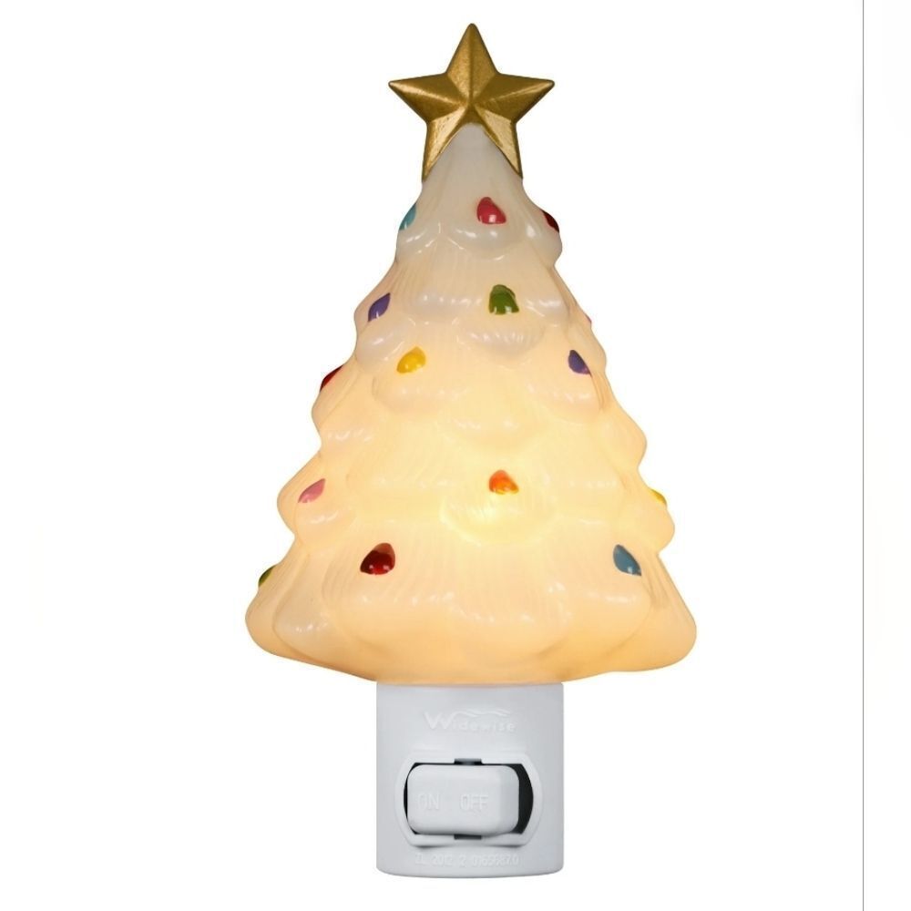 Mr. Christmas Decorative Christmas White Tree Nightlight, New
